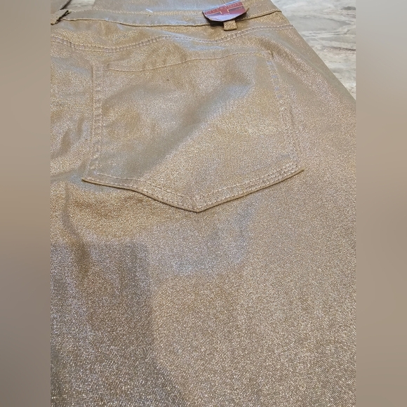 NEW! Liverpool Jeans Co KHAKI SILVER METALLIC ABBY SKINNY, EUC, size 16 - Picture 10 of 13